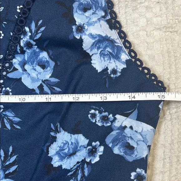 Kate Spade Navy Blue Floral Mini Dress size 4 - Picture 7 of 13